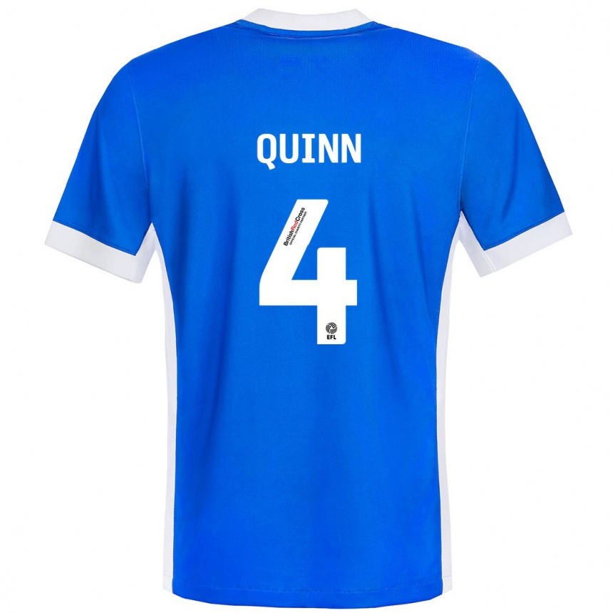 Women Football Louise Catherine Quinn #4 Blue White Home Jersey 2024/25 T-Shirt Nz