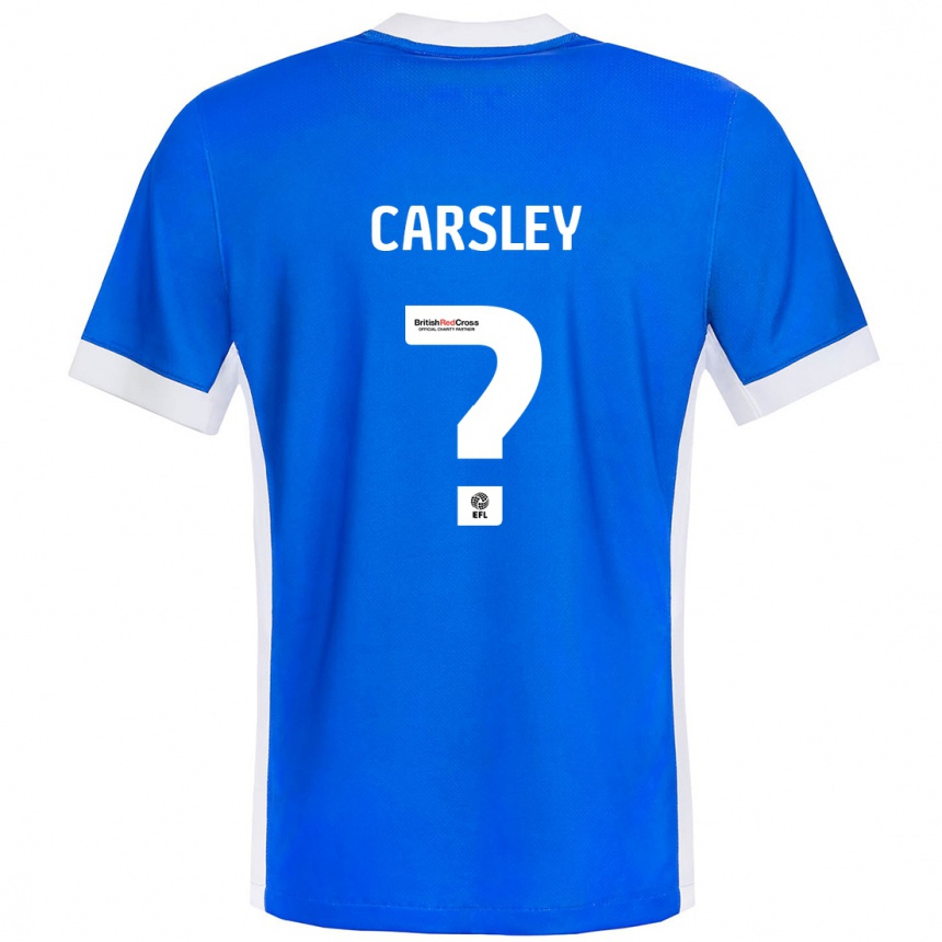 Women Football Luke Carsley #0 Blue White Home Jersey 2024/25 T-Shirt Nz