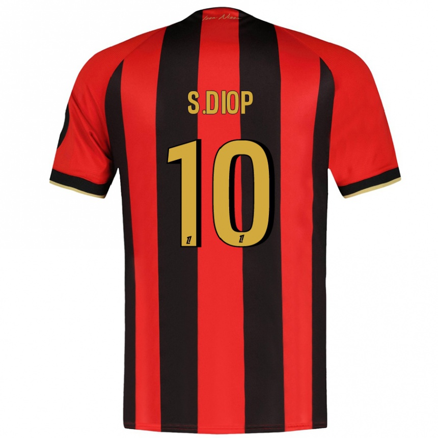 Women Football Sofiane Diop #10 Red Black Home Jersey 2024/25 T-Shirt Nz