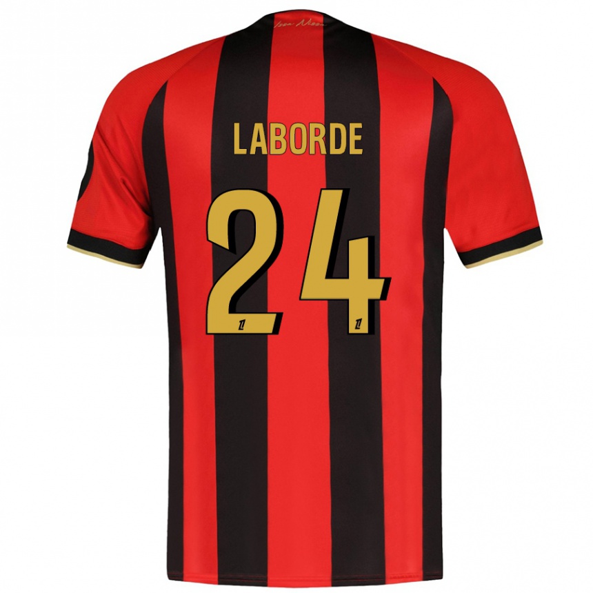 Women Football Gaëtan Laborde #24 Red Black Home Jersey 2024/25 T-Shirt Nz