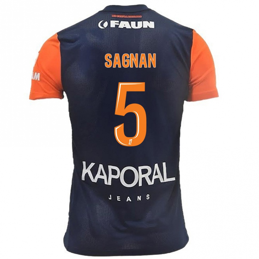 Women Football Modibo Sagnan #5 Navy Blue Orange Home Jersey 2024/25 T-Shirt Nz