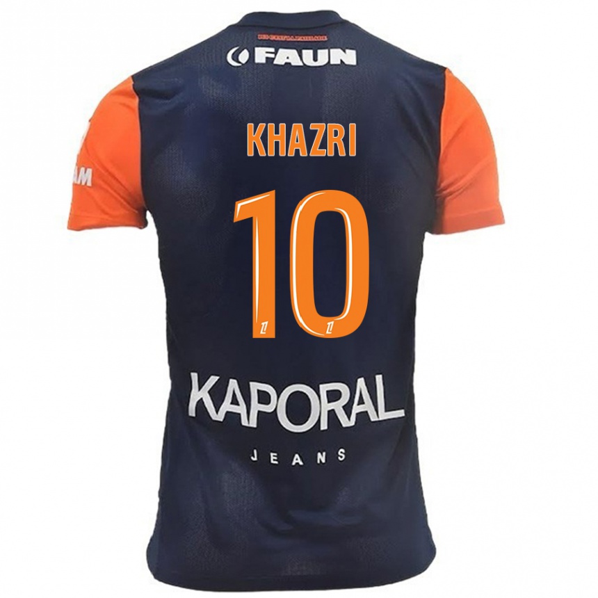 Women Football Wahbi Khazri #10 Navy Blue Orange Home Jersey 2024/25 T-Shirt Nz