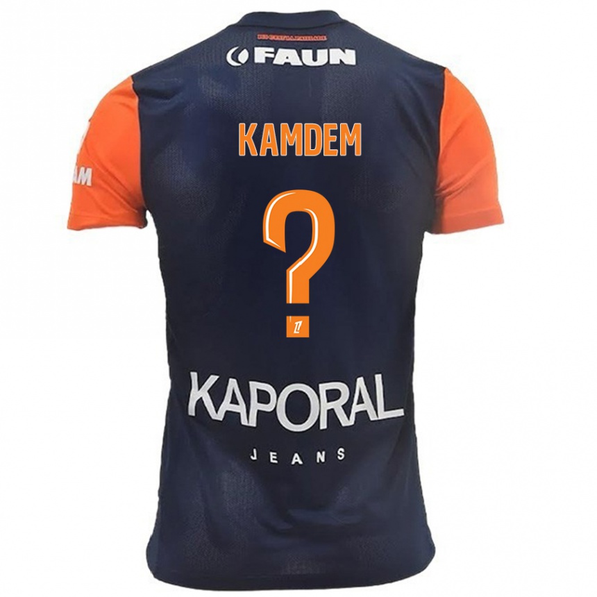 Women Football Kevin Kamdem #0 Navy Blue Orange Home Jersey 2024/25 T-Shirt Nz