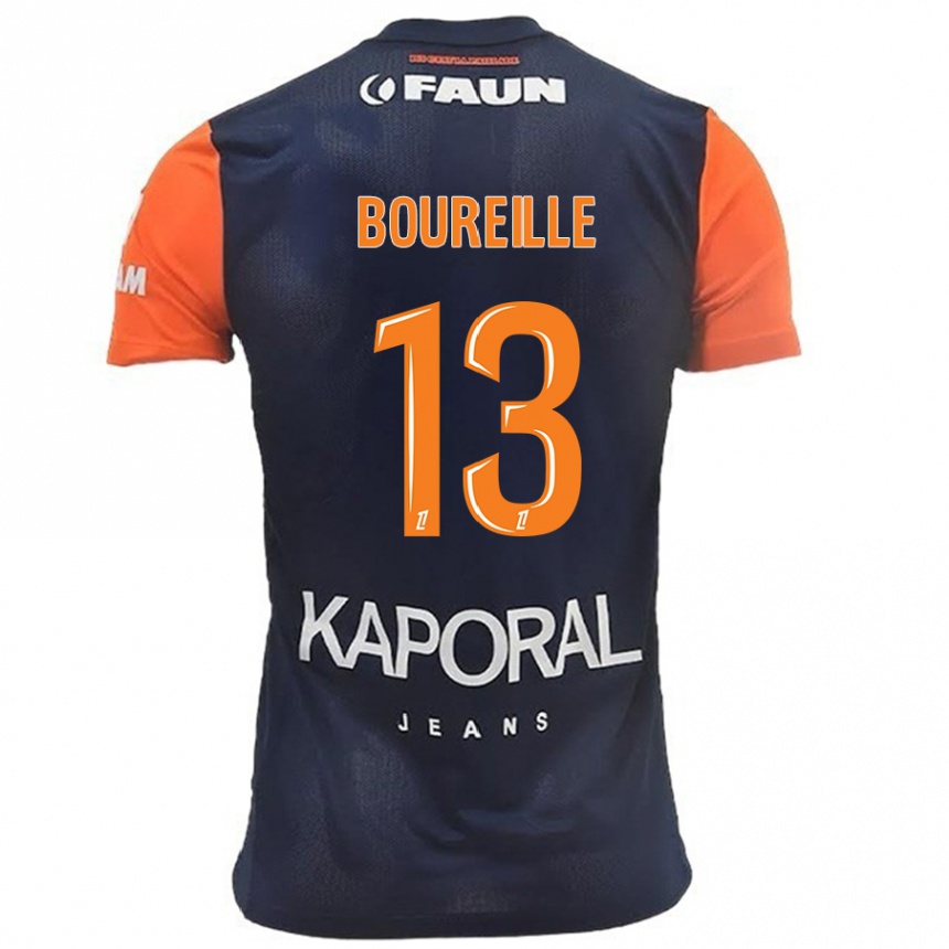 Women Football Celeste Boureille #13 Navy Blue Orange Home Jersey 2024/25 T-Shirt Nz