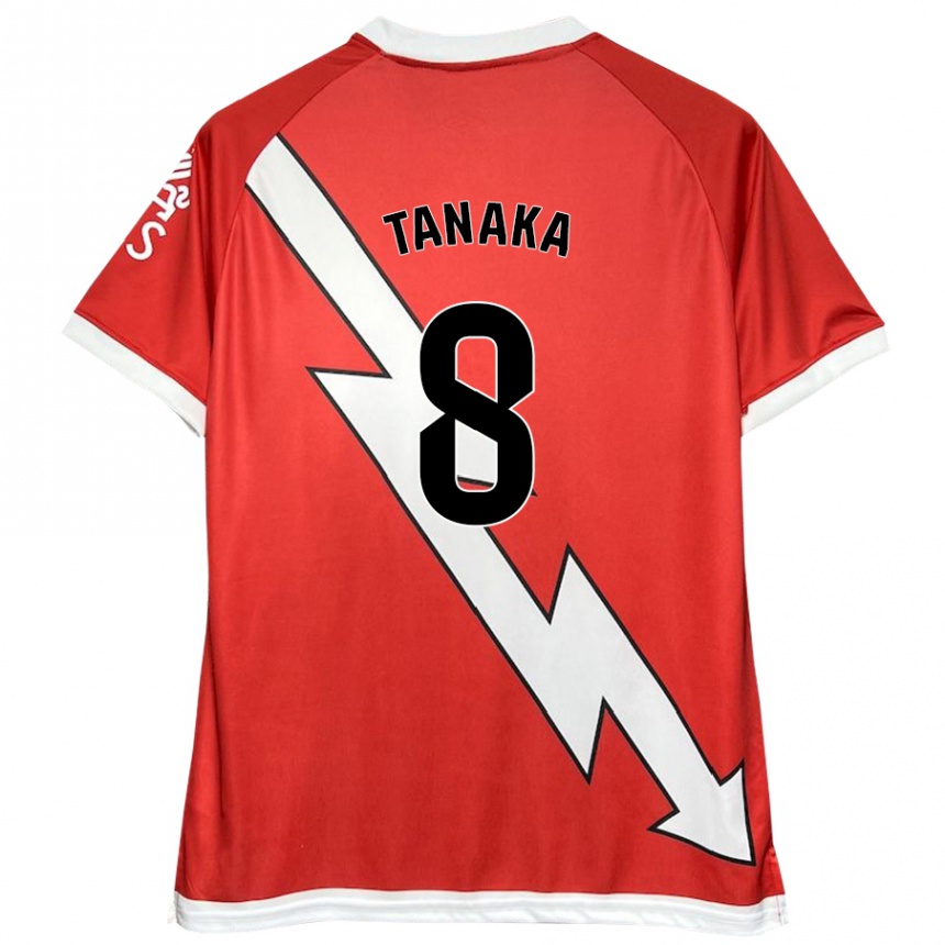 Women Football Yoko Tanaka #8 White Red Home Jersey 2024/25 T-Shirt Nz