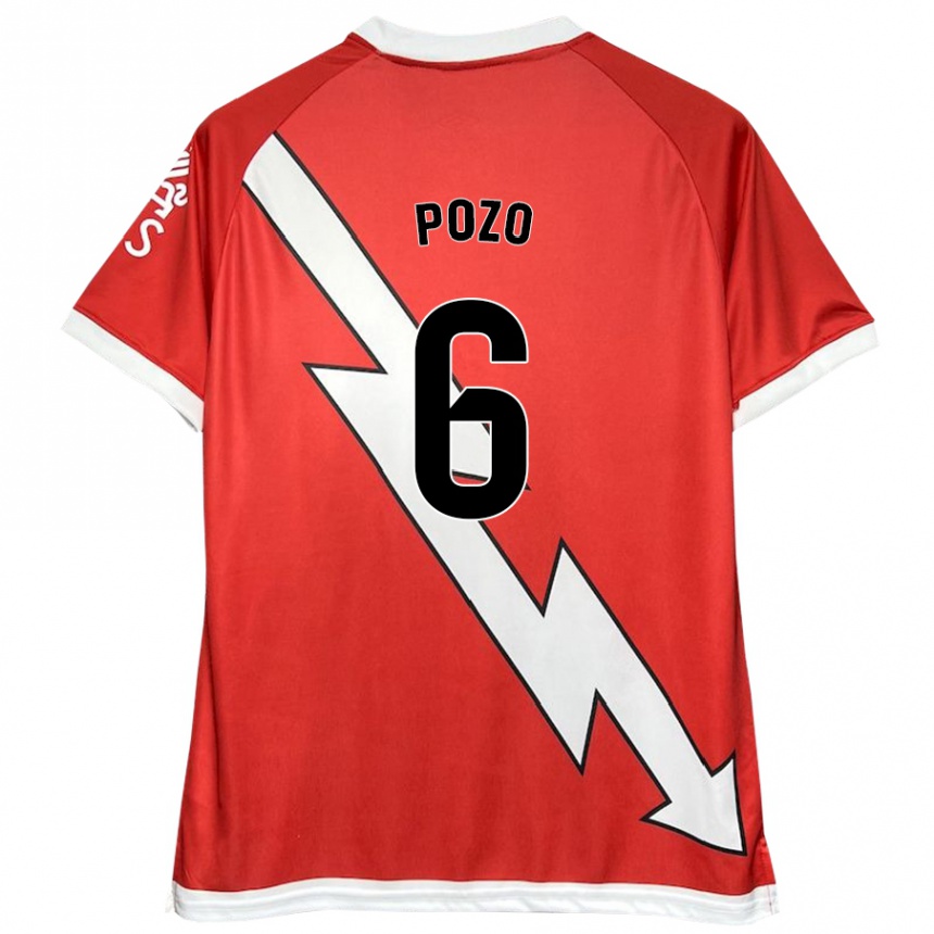 Women Football José Pozo #6 White Red Home Jersey 2024/25 T-Shirt Nz