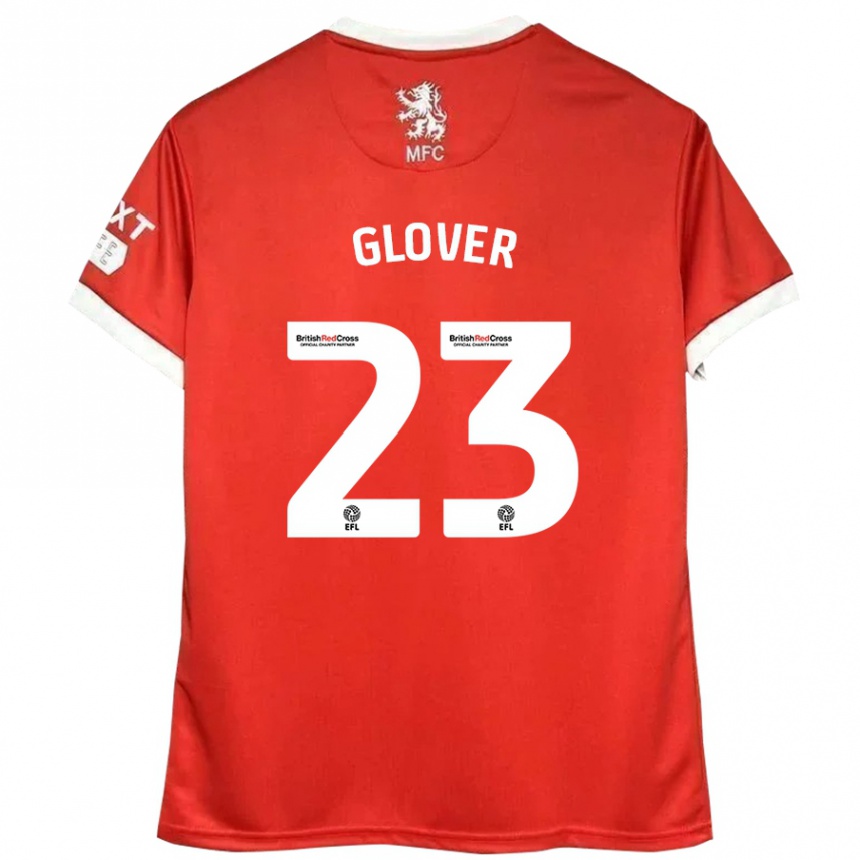 Women Football Tom Glover #23 Red White Home Jersey 2024/25 T-Shirt Nz