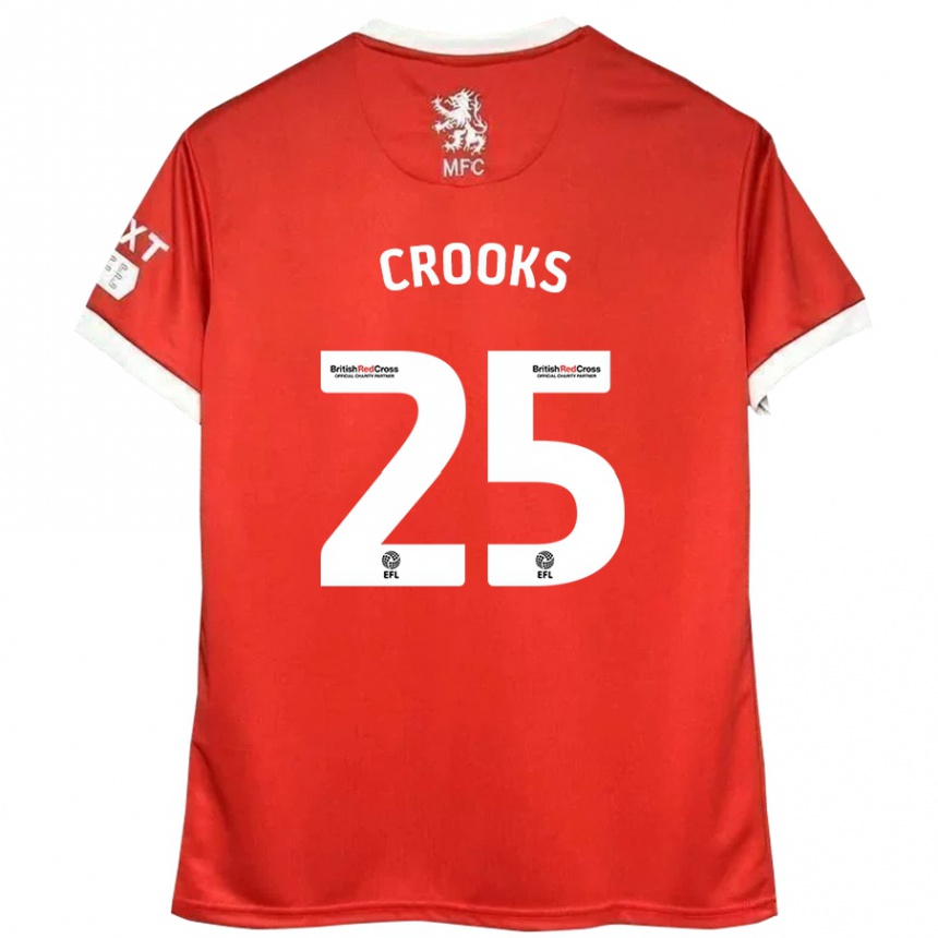 Women Football Matt Crooks #25 Red White Home Jersey 2024/25 T-Shirt Nz