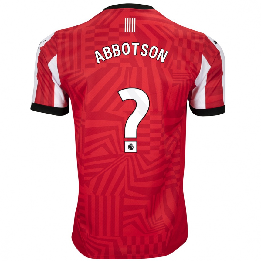 Women Football Oscar Abbotson #0 Red White Home Jersey 2024/25 T-Shirt Nz