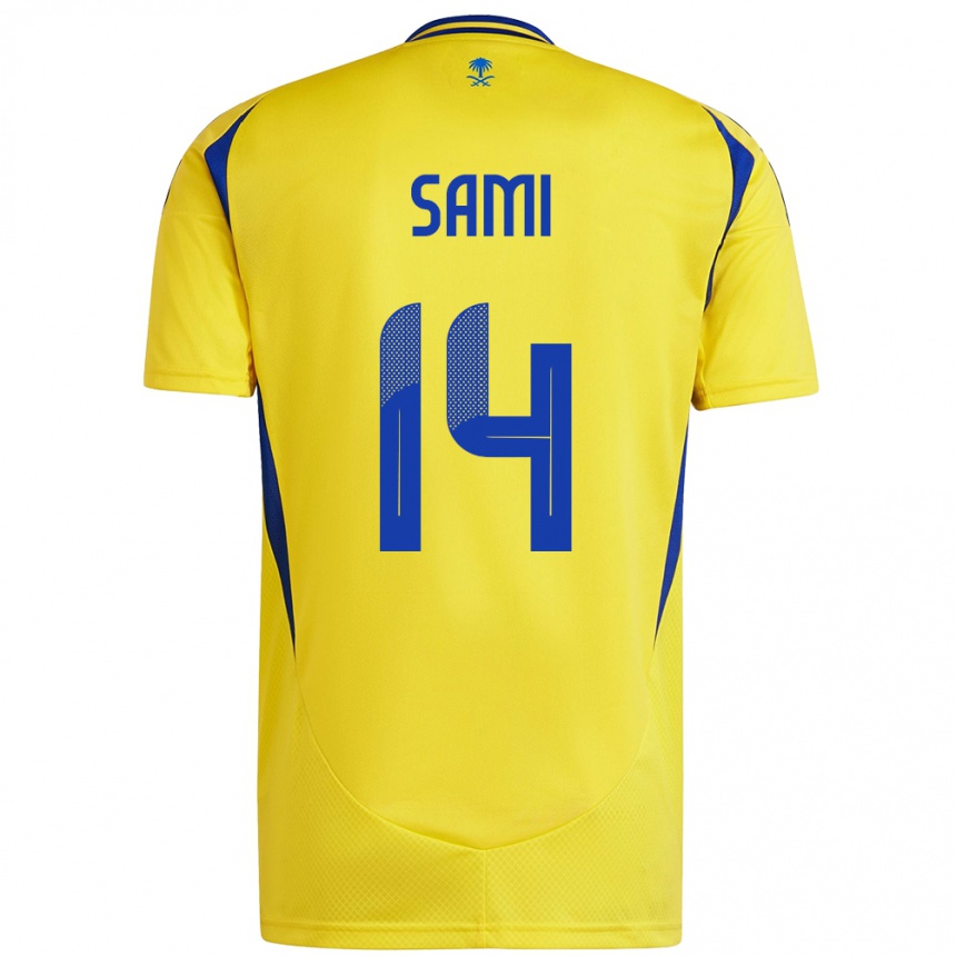 Women Football Sami Al-Najei #14 Yellow Blue Home Jersey 2024/25 T-Shirt Nz