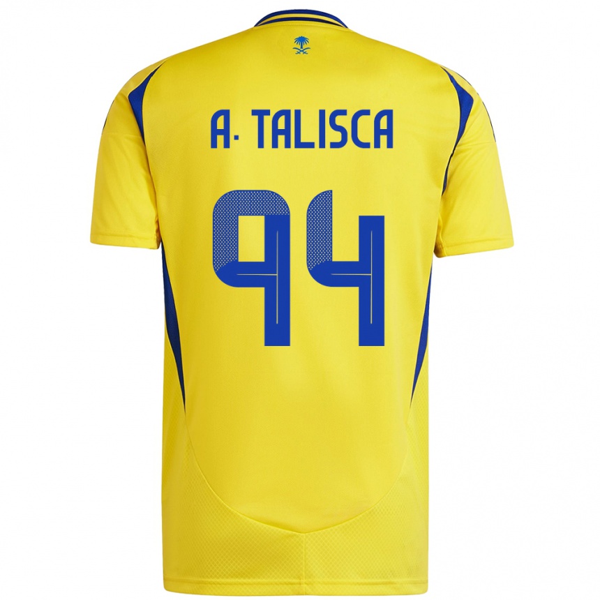 Women Football Talisca #94 Yellow Blue Home Jersey 2024/25 T-Shirt Nz