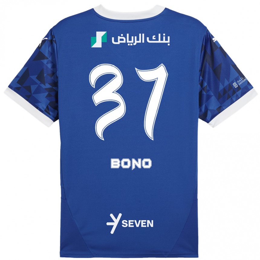 Women Football Bono #37 Dark Blue White Home Jersey 2024/25 T-Shirt Nz