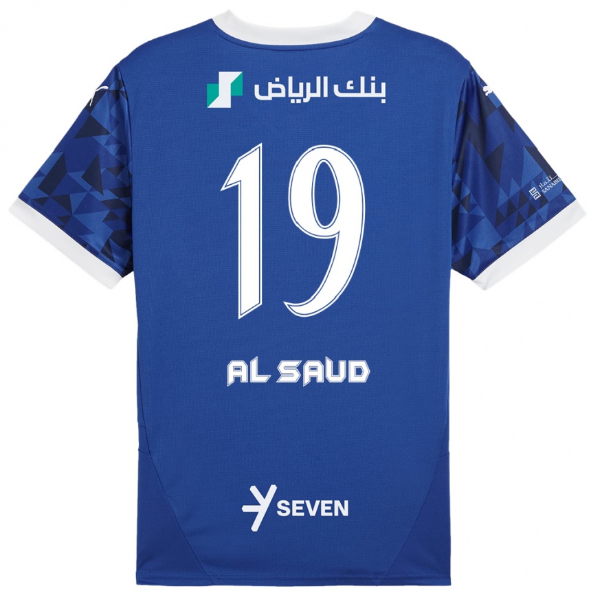 Women Football Manal Al Saud #19 Dark Blue White Home Jersey 2024/25 T-Shirt Nz