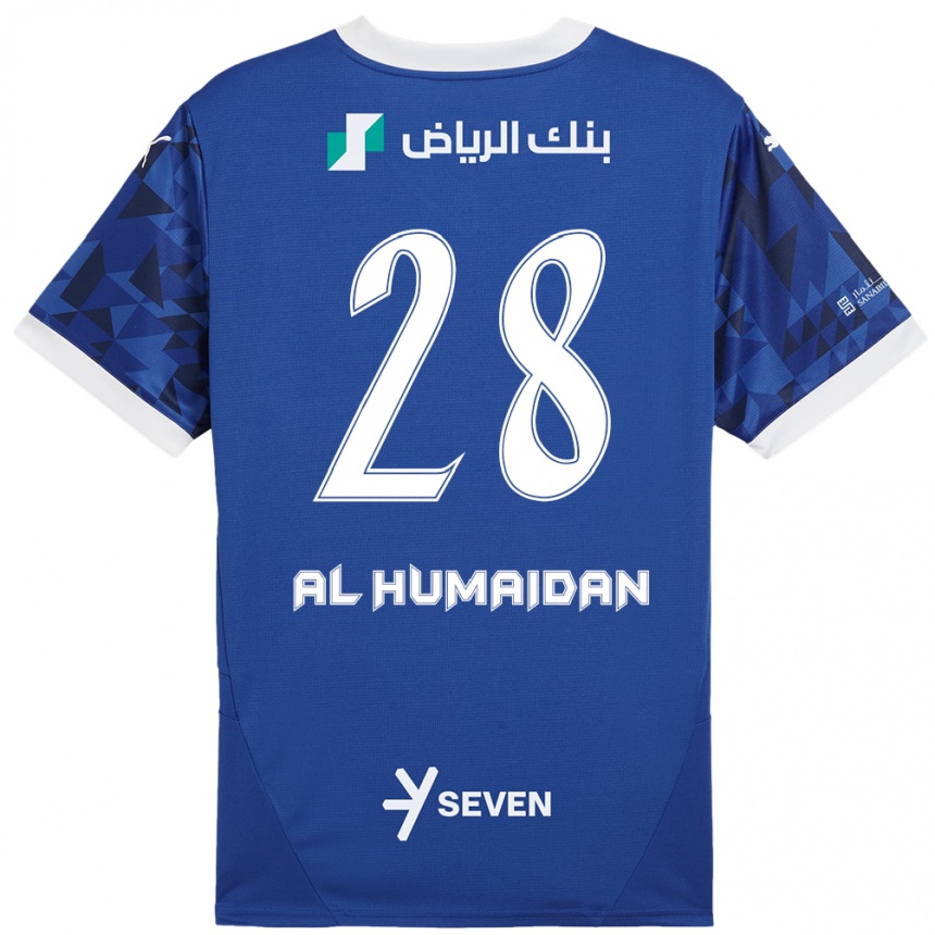 Women Football Fay Al-Humaidan #28 Dark Blue White Home Jersey 2024/25 T-Shirt Nz