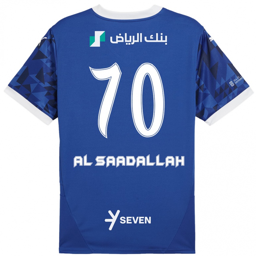 Women Football Hessa Al-Saadallah #70 Dark Blue White Home Jersey 2024/25 T-Shirt Nz