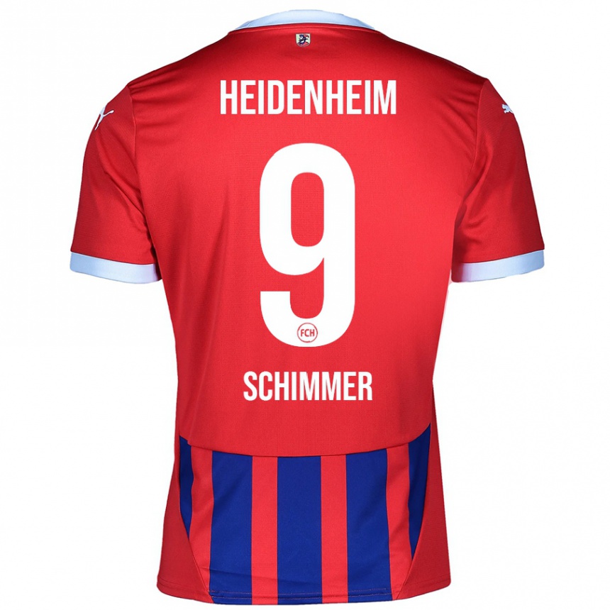 Women Football Stefan Schimmer #9 Red Blue Home Jersey 2024/25 T-Shirt Nz