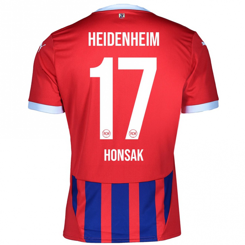 Women Football Mathias Honsak #17 Red Blue Home Jersey 2024/25 T-Shirt Nz