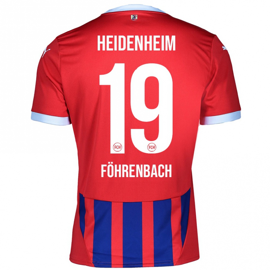 Women Football Jonas Föhrenbach #19 Red Blue Home Jersey 2024/25 T-Shirt Nz