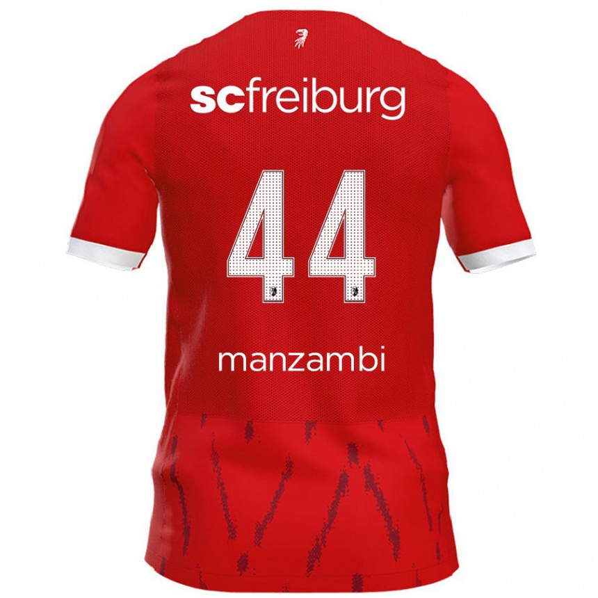 Women Football Johan Manzambi #44 Red Home Jersey 2024/25 T-Shirt Nz