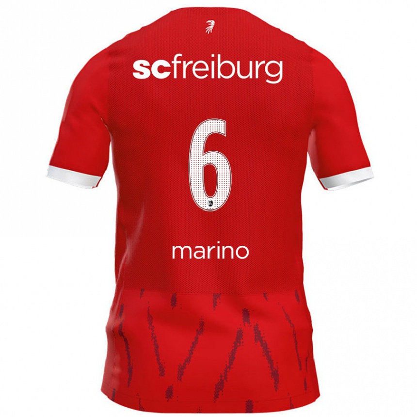 Women Football Luca Marino #6 Red Home Jersey 2024/25 T-Shirt Nz