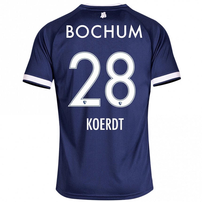 Women Football Lennart Koerdt #28 Dark Blue Home Jersey 2024/25 T-Shirt Nz