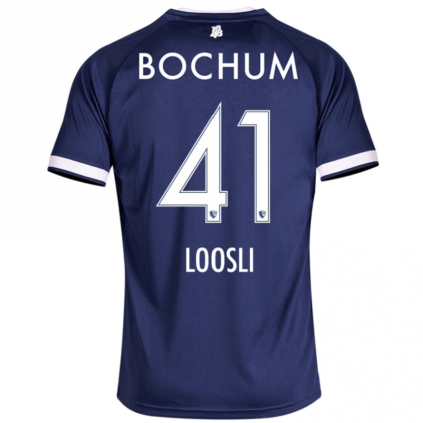 Women Football Noah Loosli #41 Dark Blue Home Jersey 2024/25 T-Shirt Nz