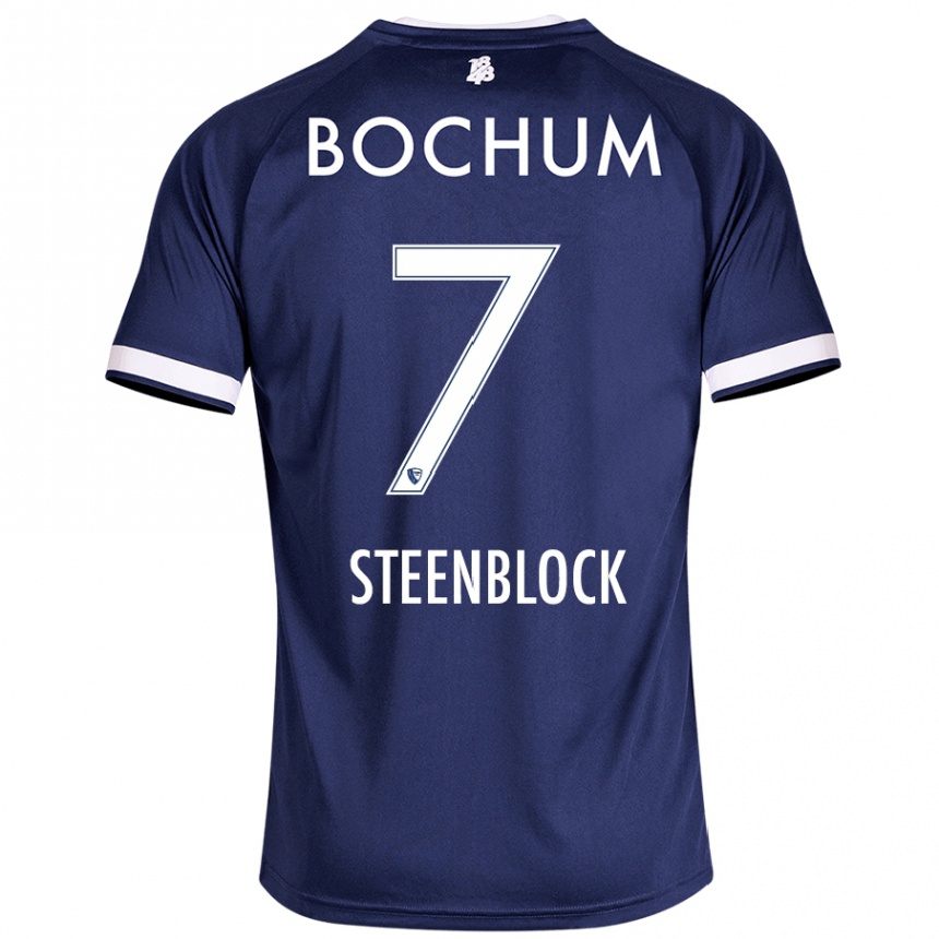 Women Football Jannis Steenblock #7 Dark Blue Home Jersey 2024/25 T-Shirt Nz