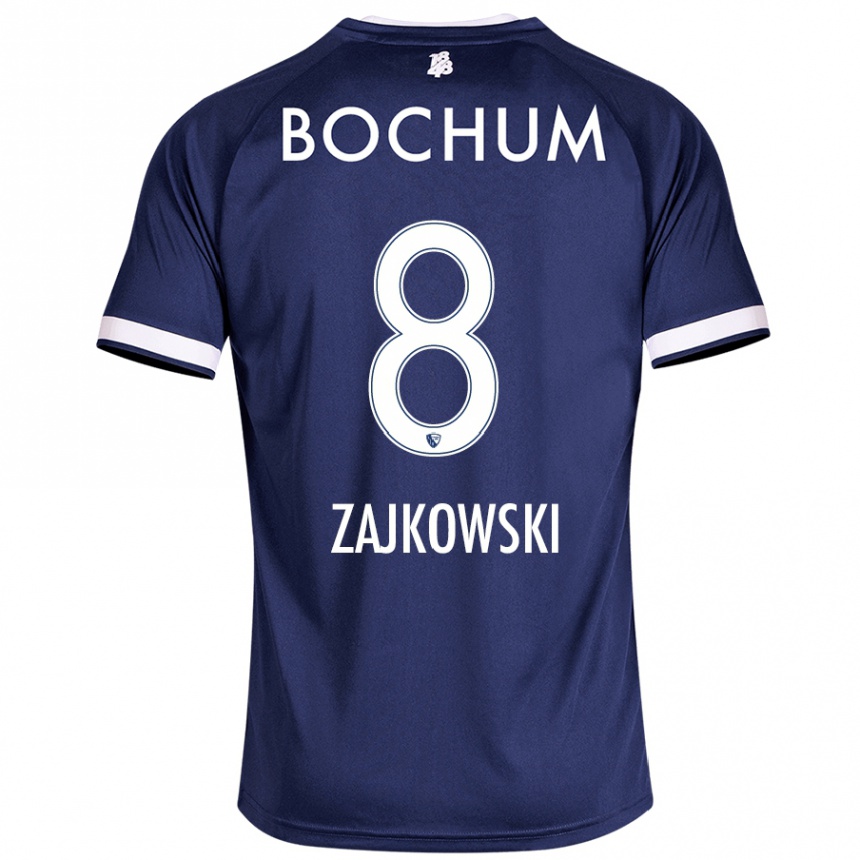 Women Football Cedric Zajkowski #8 Dark Blue Home Jersey 2024/25 T-Shirt Nz