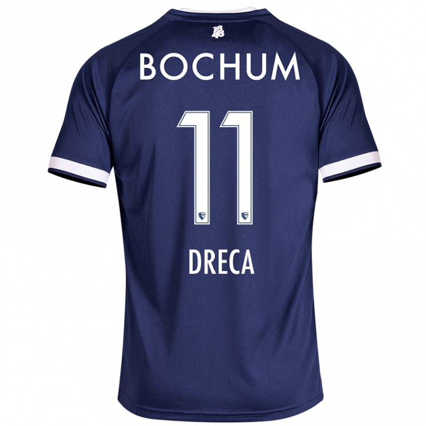 Women Football Benjamin Dreca #11 Dark Blue Home Jersey 2024/25 T-Shirt Nz