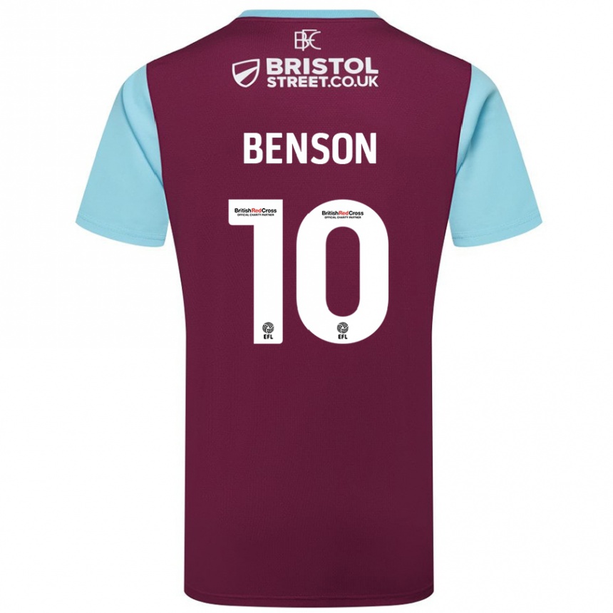 Women Football Benson Manuel #10 Burgundy Sky Blue Home Jersey 2024/25 T-Shirt Nz