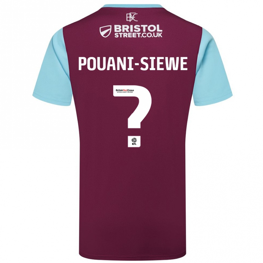 Women Football Brandon Pouani-Siewe #0 Burgundy Sky Blue Home Jersey 2024/25 T-Shirt Nz