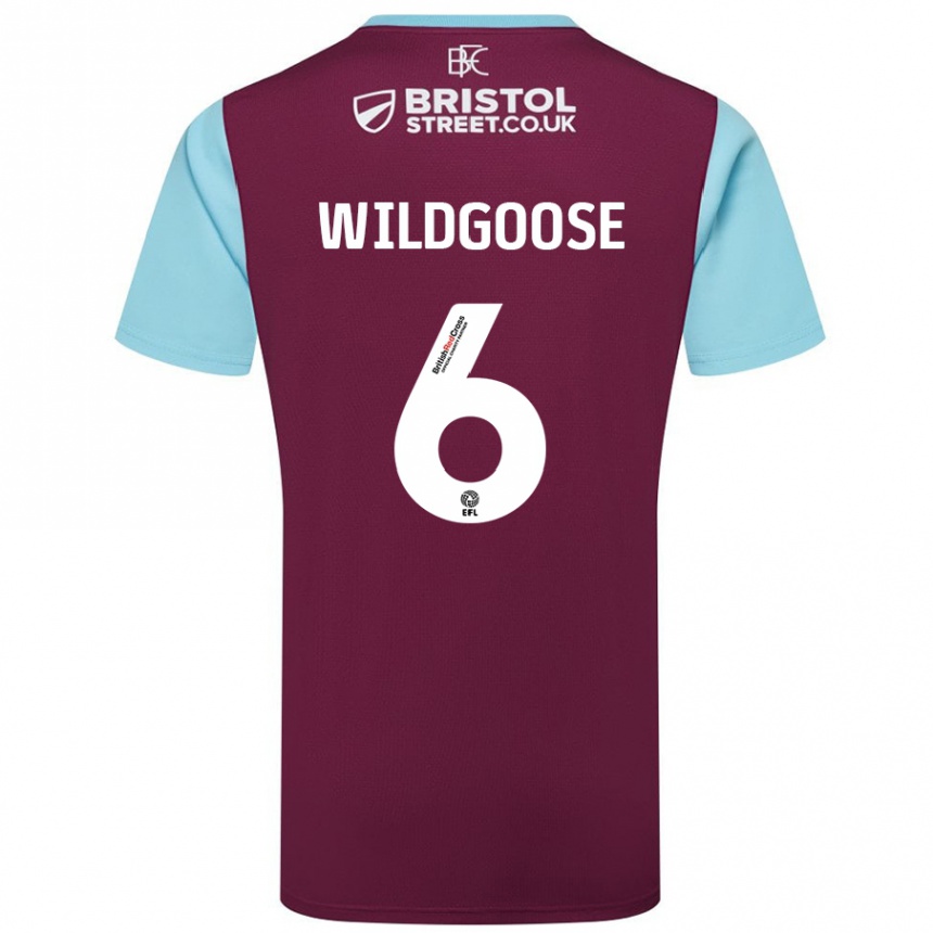 Women Football Mikayla Wildgoose #6 Burgundy Sky Blue Home Jersey 2024/25 T-Shirt Nz