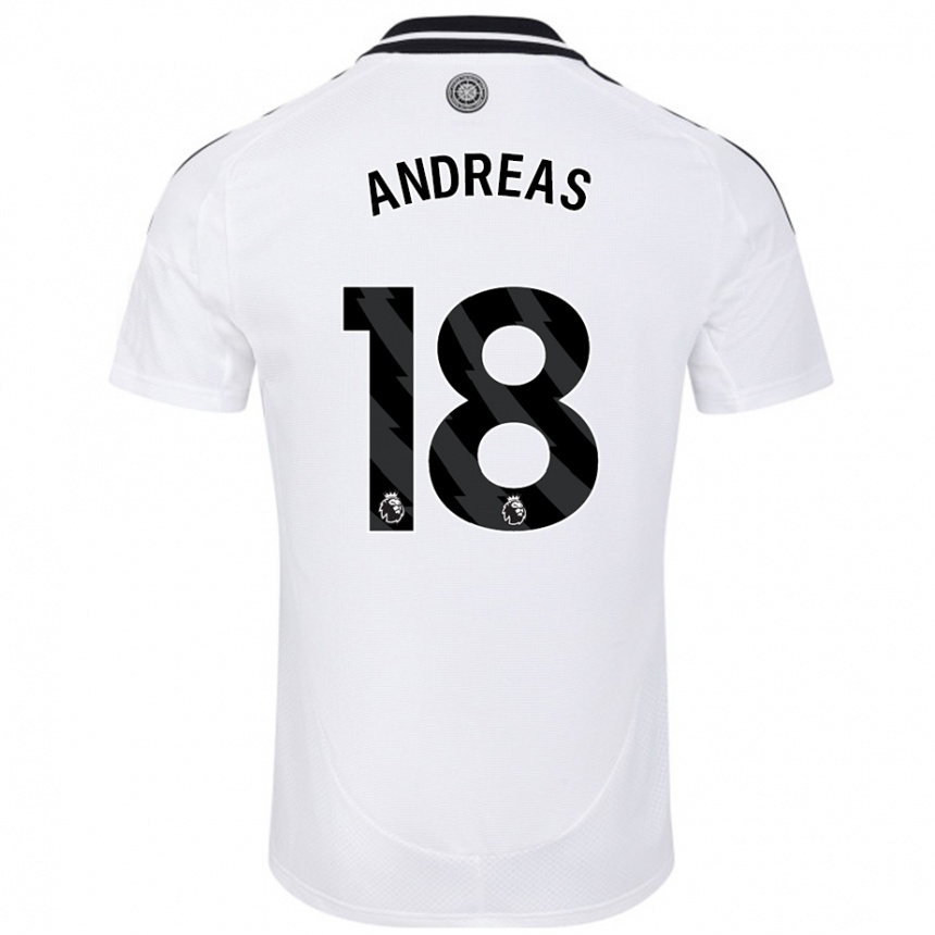 Women Football Andreas Pereira #18 White Home Jersey 2024/25 T-Shirt Nz