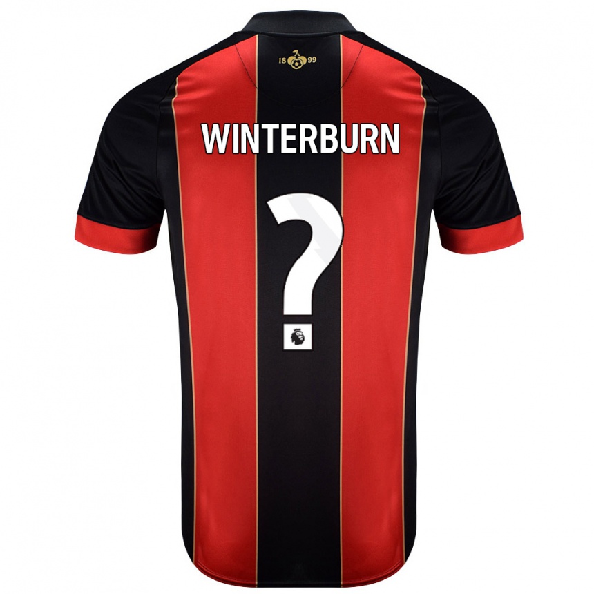 Women Football Ben Winterburn #0 Red Black Home Jersey 2024/25 T-Shirt Nz