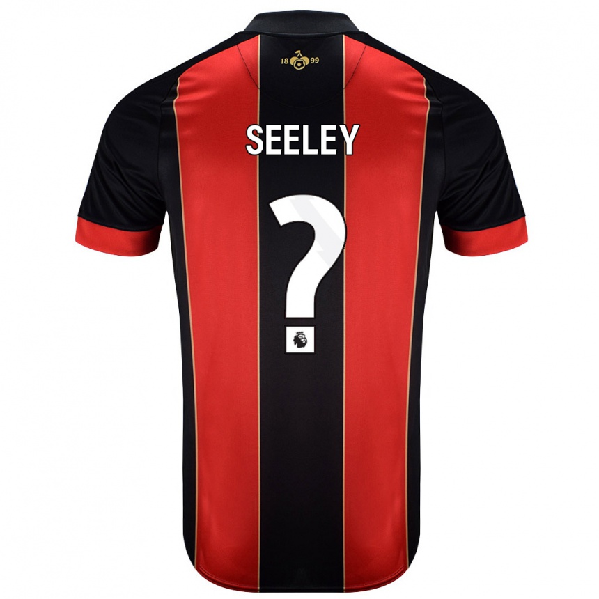 Women Football Will Seeley #0 Red Black Home Jersey 2024/25 T-Shirt Nz