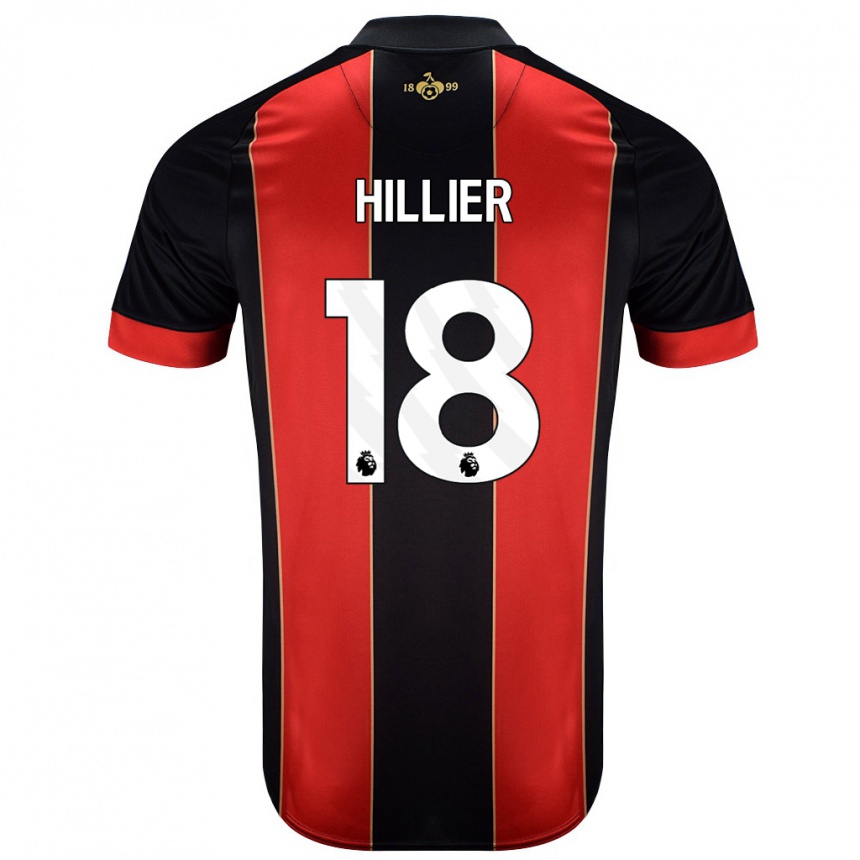 Women Football Gemma Hillier #18 Red Black Home Jersey 2024/25 T-Shirt Nz