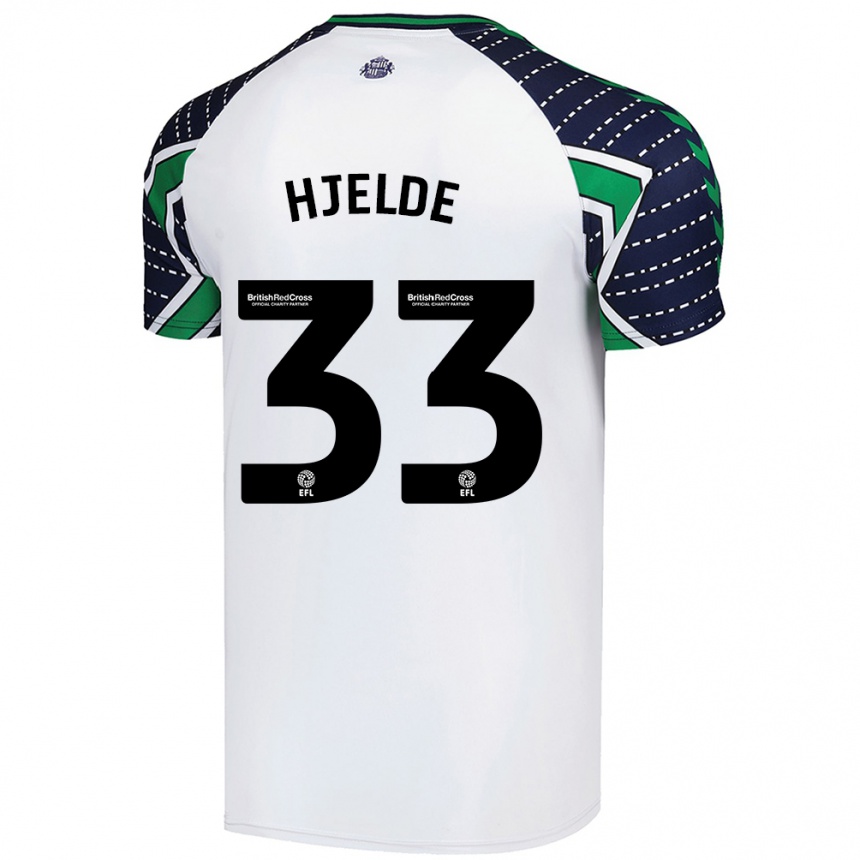 Women Football Leo Fuhr Hjelde #33 White Away Jersey 2024/25 T-Shirt Nz