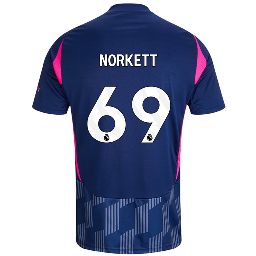 Women Football Manni Norkett #69 Royal Blue Pink Away Jersey 2024/25 T-Shirt Nz