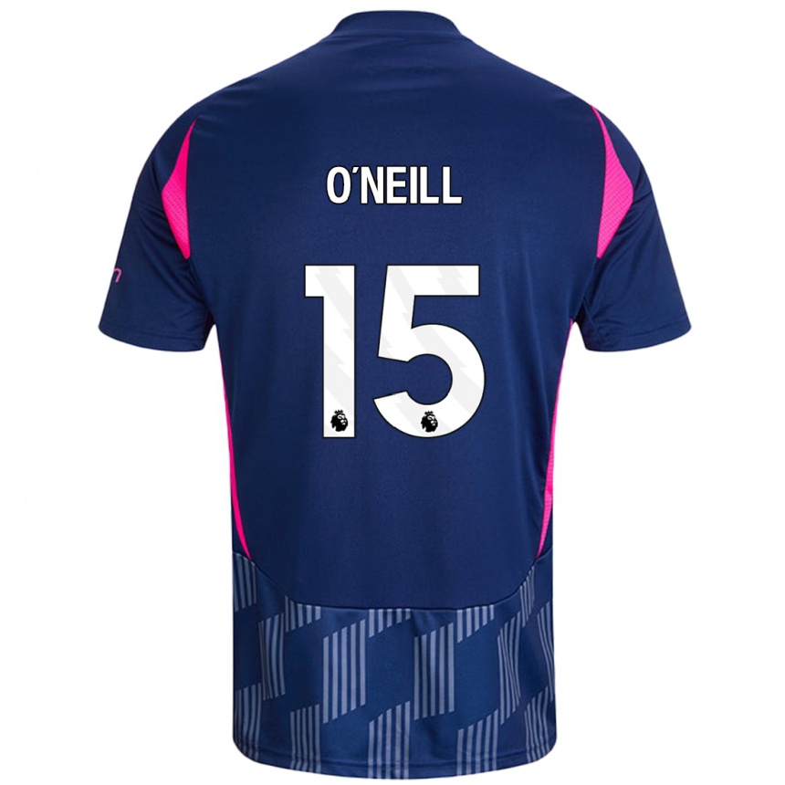 Women Football Laura-Jayne O'neill #15 Royal Blue Pink Away Jersey 2024/25 T-Shirt Nz