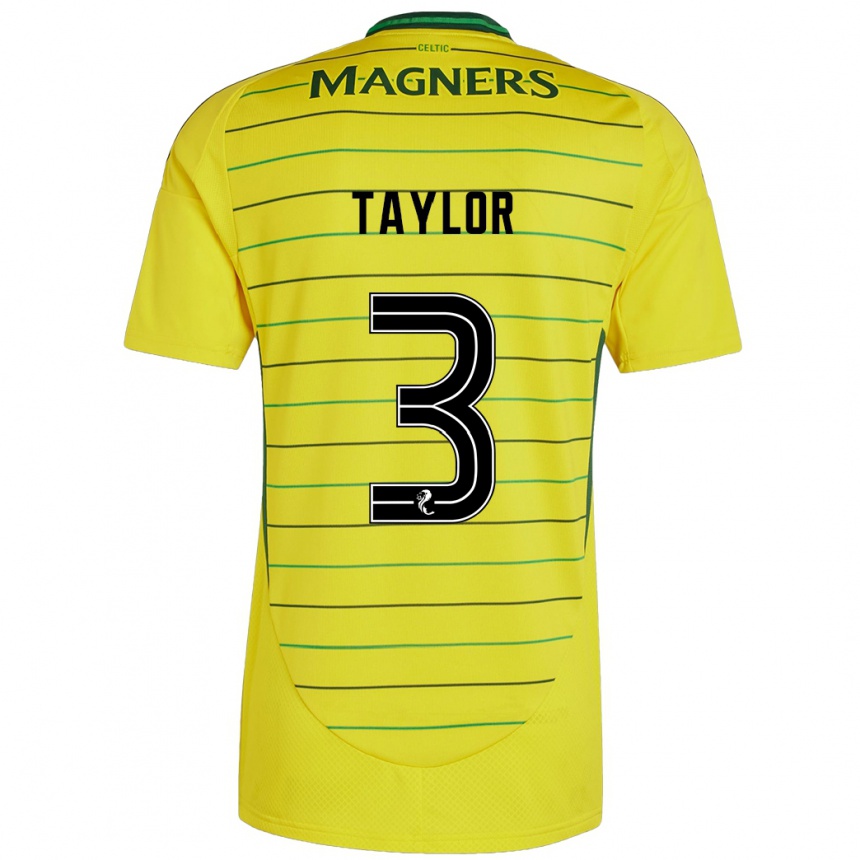 Women Football Greg Taylor #3 Yellow Away Jersey 2024/25 T-Shirt Nz