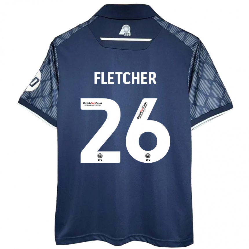 Women Football Steven Fletcher #26 Black Away Jersey 2024/25 T-Shirt Nz