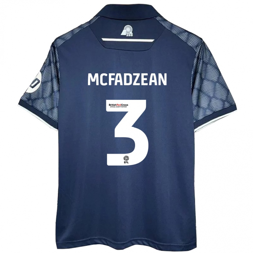 Women Football Callum Mcfadzean #3 Black Away Jersey 2024/25 T-Shirt Nz