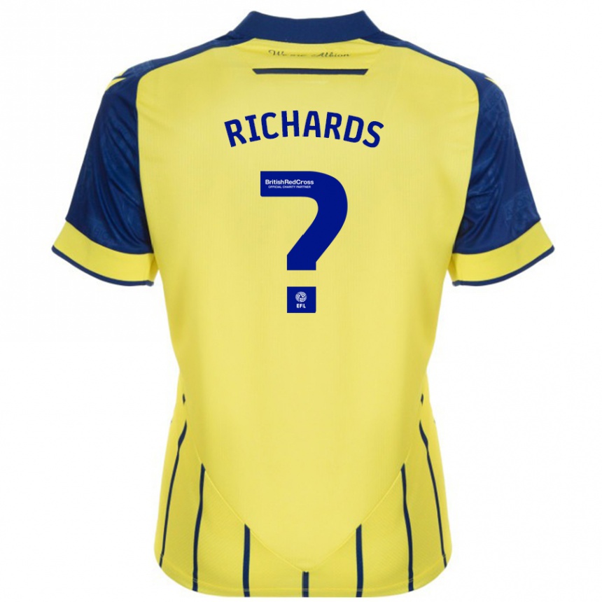 Women Football Matt Richards #0 Yellow Blue Away Jersey 2024/25 T-Shirt Nz