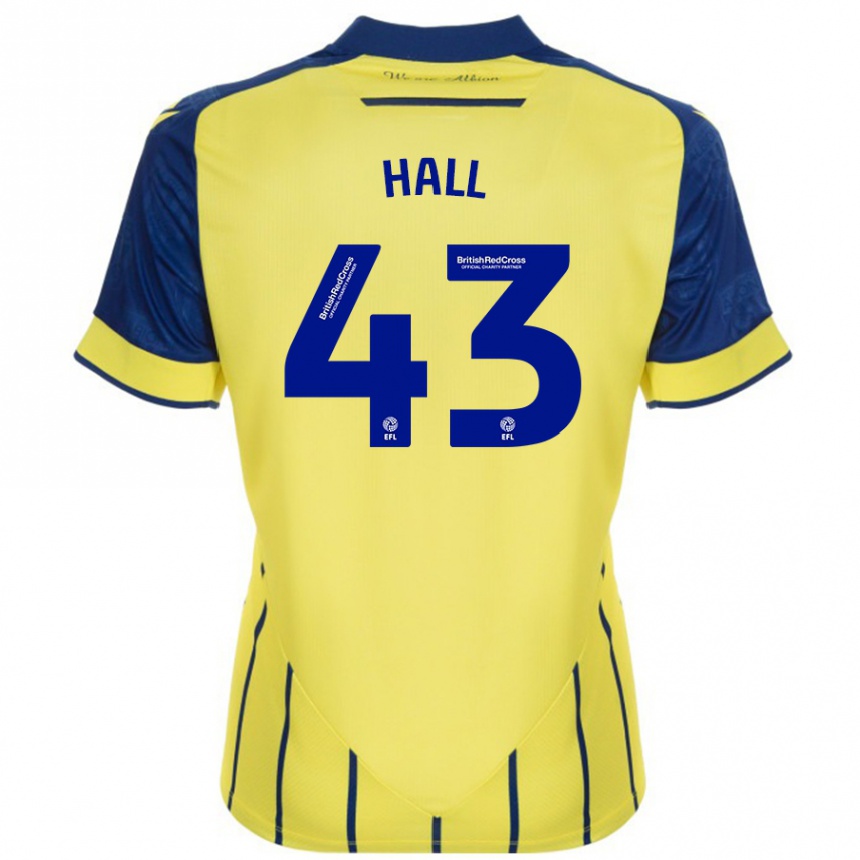 Women Football Reece Hall #43 Yellow Blue Away Jersey 2024/25 T-Shirt Nz