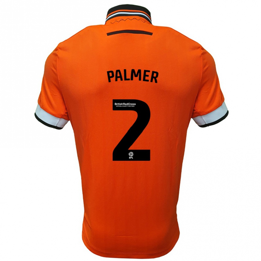 Women Football Liam Palmer #2 Orange White Away Jersey 2024/25 T-Shirt Nz