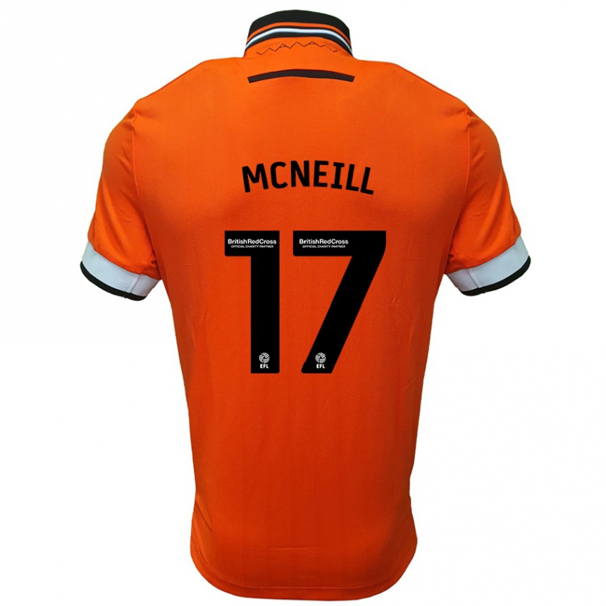 Women Football Charlie Mcneill #17 Orange White Away Jersey 2024/25 T-Shirt Nz