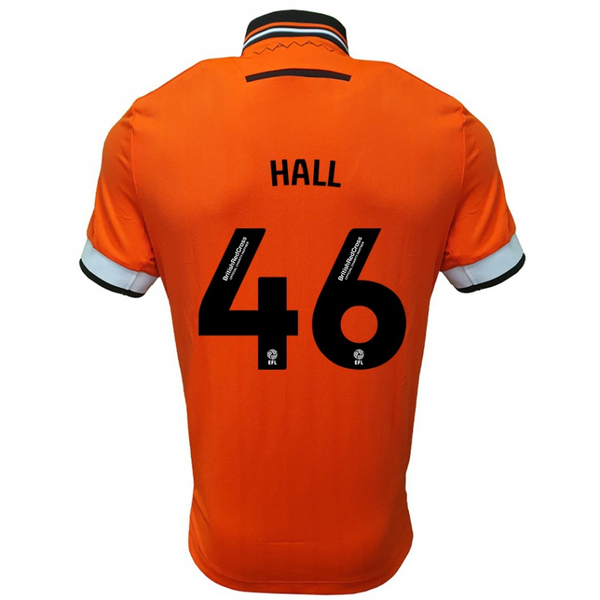 Women Football Jack Hall #46 Orange White Away Jersey 2024/25 T-Shirt Nz