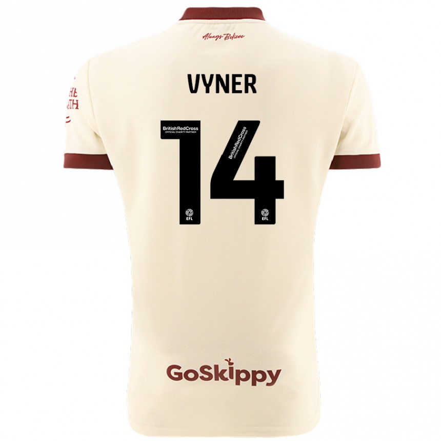 Women Football Zak Vyner #14 Cream White Away Jersey 2024/25 T-Shirt Nz