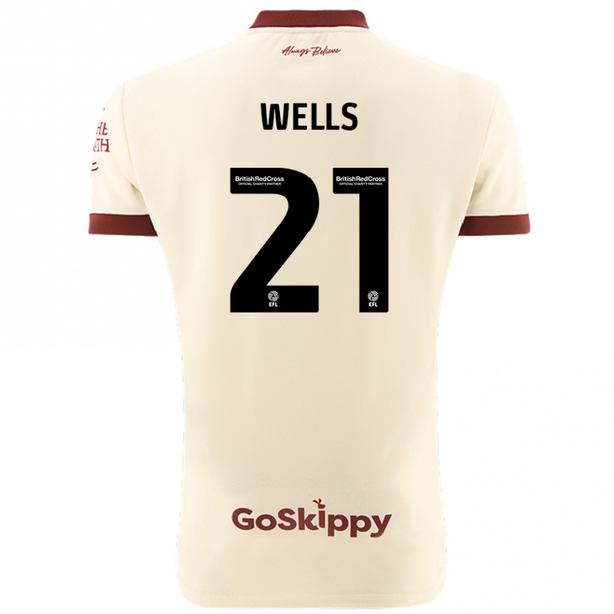 Women Football Nahki Wells #21 Cream White Away Jersey 2024/25 T-Shirt Nz