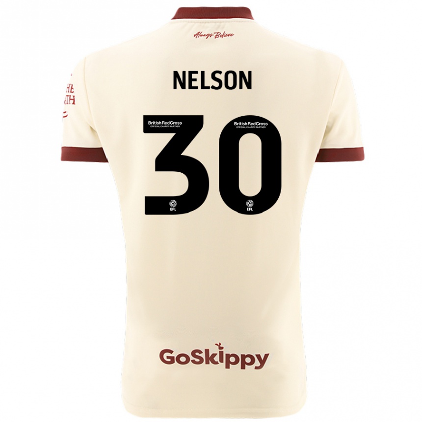 Women Football Raekwon Nelson #30 Cream White Away Jersey 2024/25 T-Shirt Nz